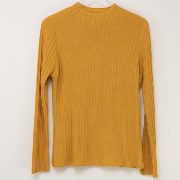 Kerisma Mock Neck Sweater Lightweight Nylon Mustard Yellow Size Medium / Large - Picture 1 of 6
